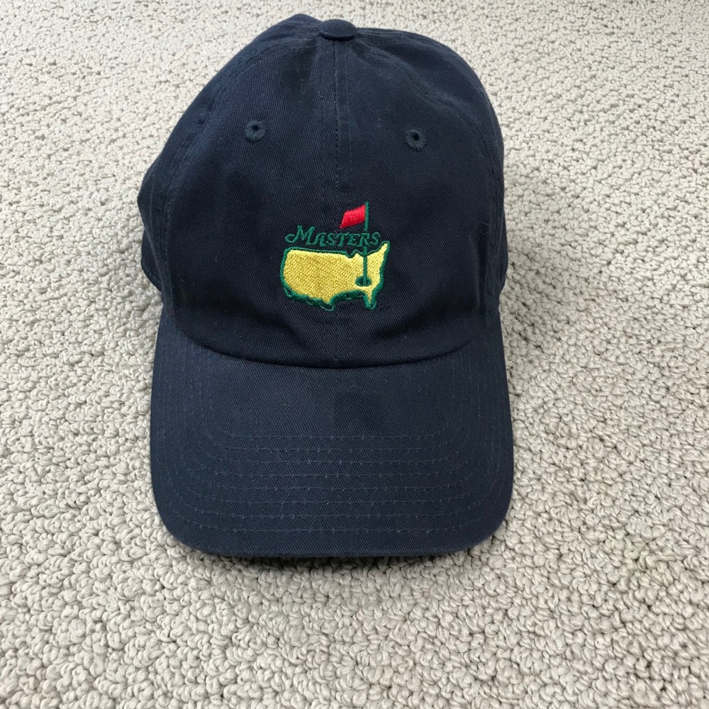 American Needle Masters Tournament Golf Hat Navy Blue Cotton Adjustable Dad Cap